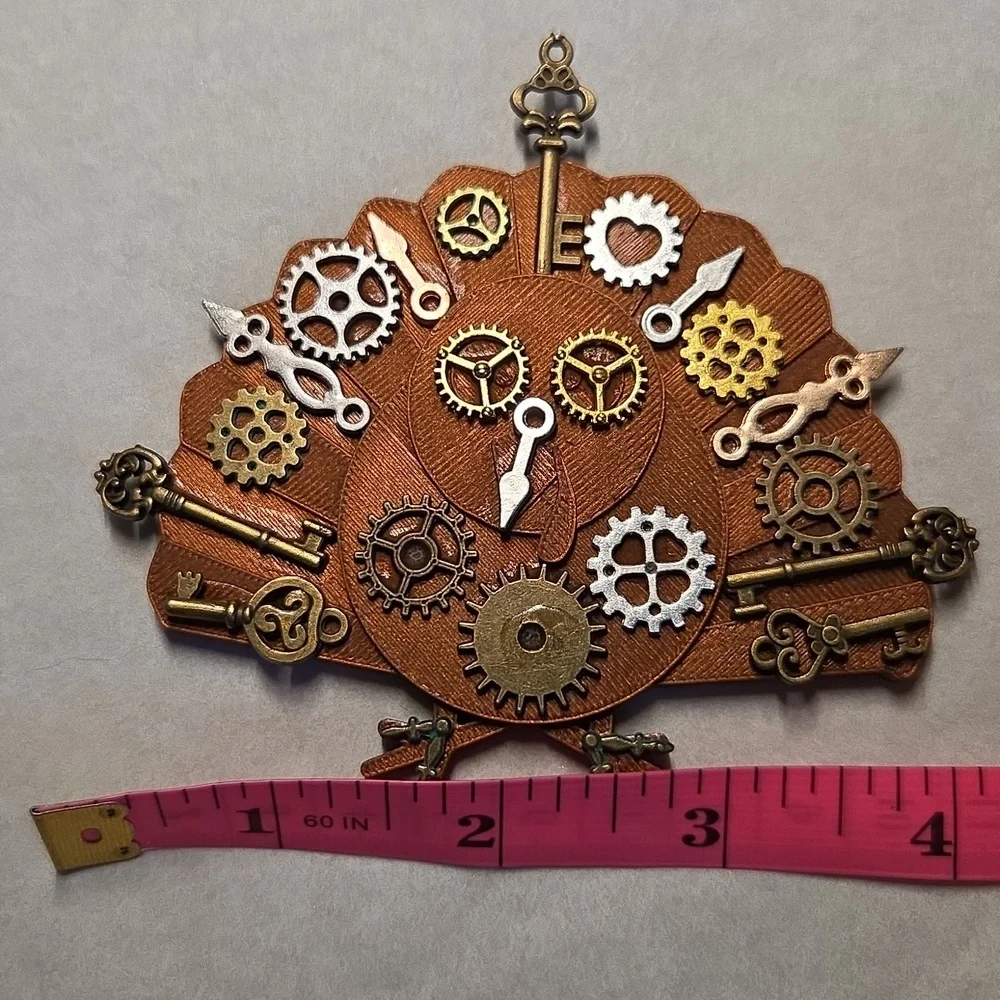 Steamie Turkey 3-D Printed Turkey With Metal Steampunk Charms